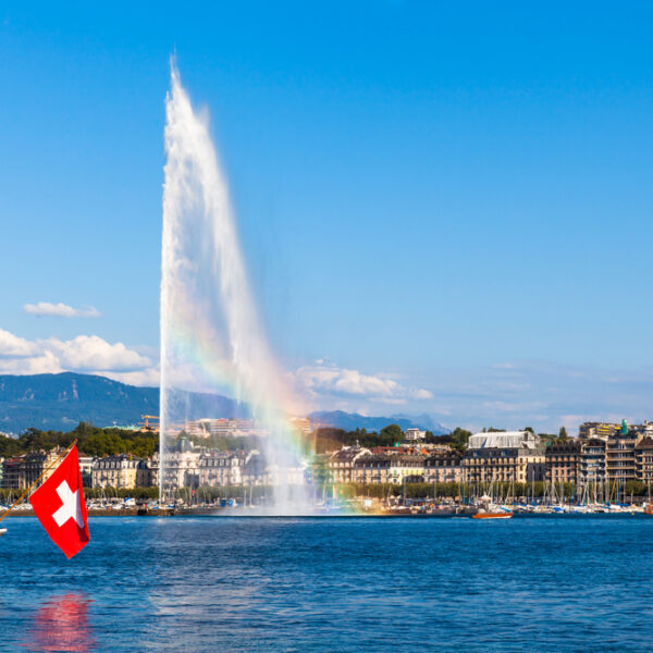 Beautiful,View,Of,The,Water,Jet,Fountain,With,Rainbow,In